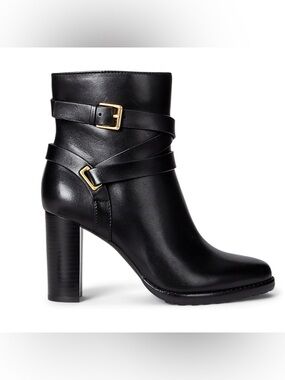 Lauren Ralph Lauren Collins Leather Bootie – Black | NIB | Size 11